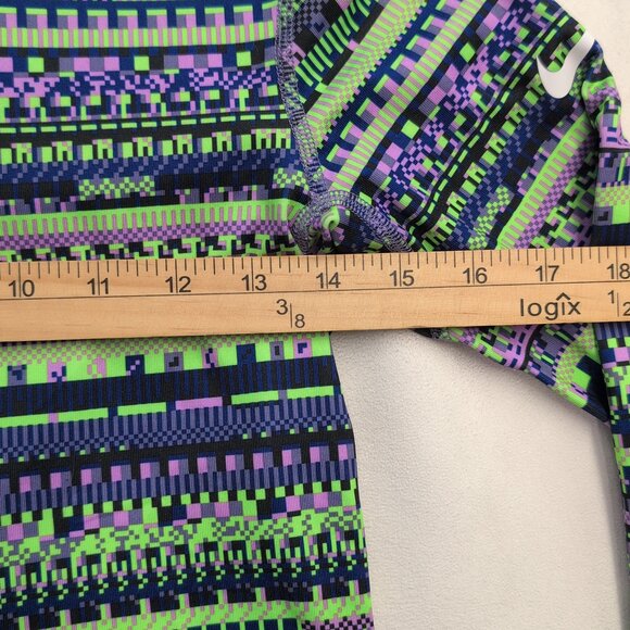 Nike Pro Dri-FIT‎ Women's Long-Sleeve Half-Zip Top S - Green Pattern - Picture 9 of 10